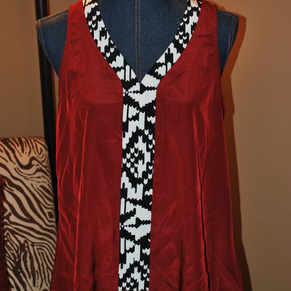 NWT Red Sleeveless blouse by Pink Owl